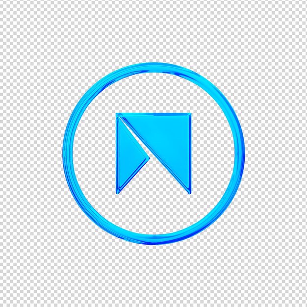 3d render monogram icon glossy blue