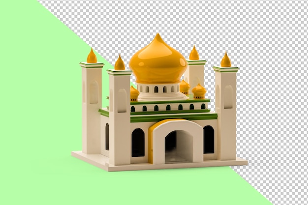 3d render mosque transparent background 1