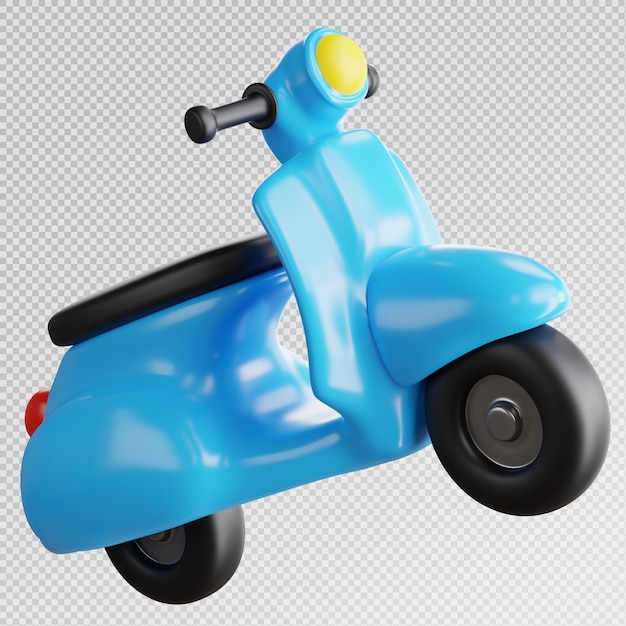 PSD 3d render of motorcycle with delivery concept