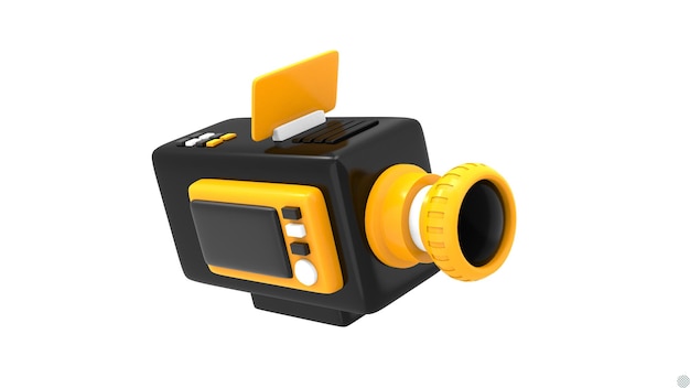 3d render movie recorder video camera for film or live cinema streaming isolated icon illustration