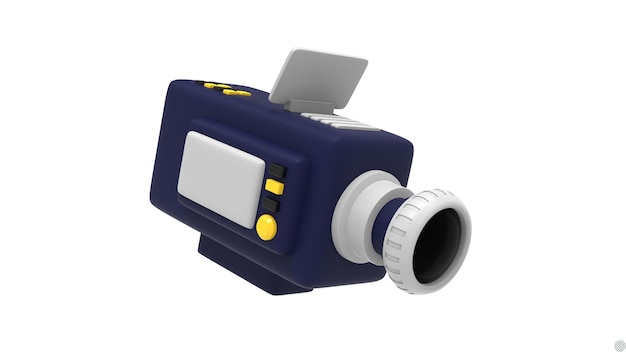 PSD 3d рендеринговый видеозаписыватель видеокамера для фильма или прямого потокового кино изолированная икона иллюстрация