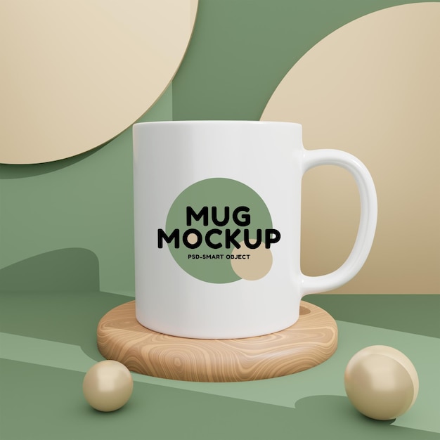 PSD mockup di tazza di rendering 3d