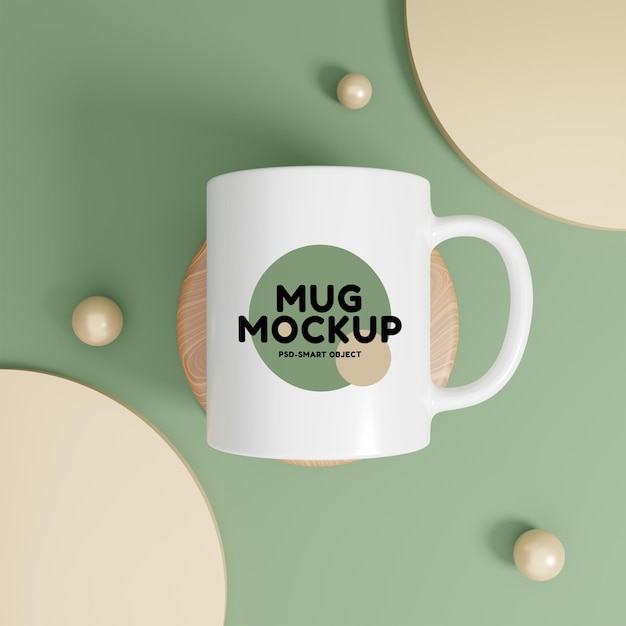 PSD 3d render mug mockup