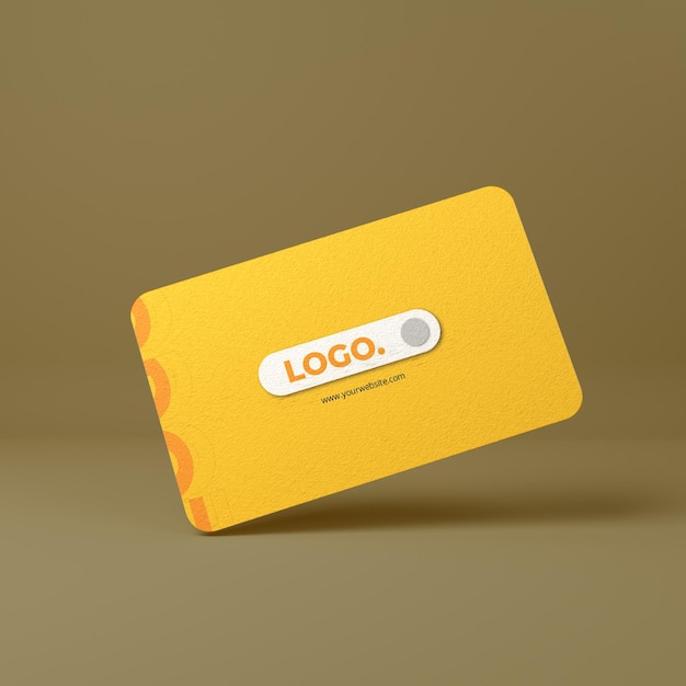 3d render name card mockup floating