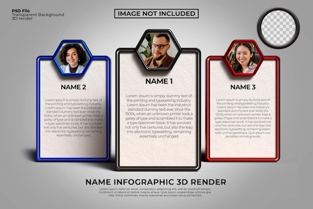 3d render name tags team mockup easy to edit with smart object