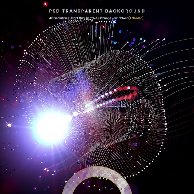 PSD 3d render of a network communications on transparant background
