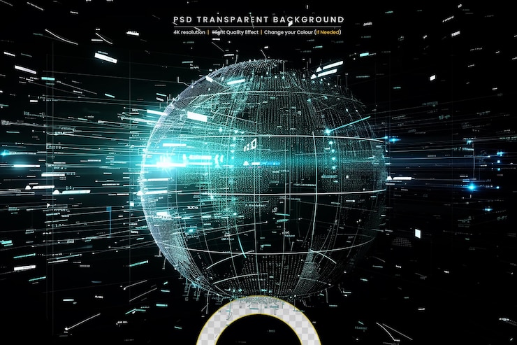 PSD 3d render of a network communications on transparant background