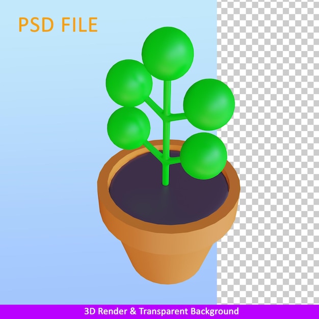 3dレンダリングで新しい植物を成長させる