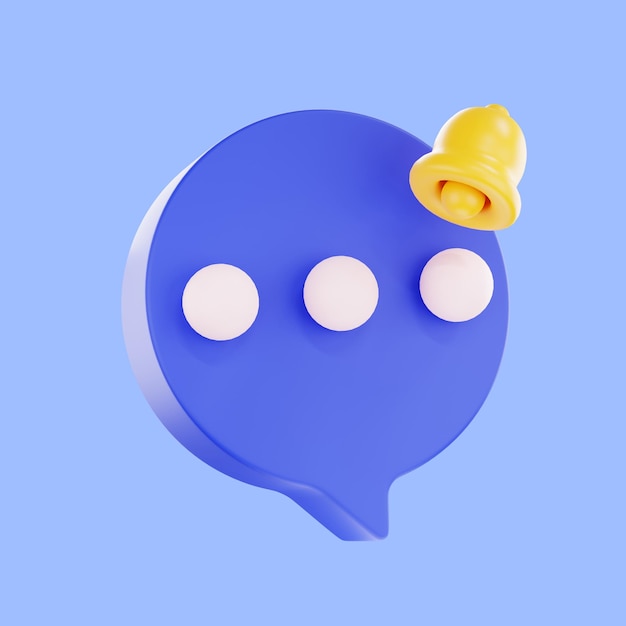 3d render notification bell icon 3d yellow ringing bell with new notification for social media