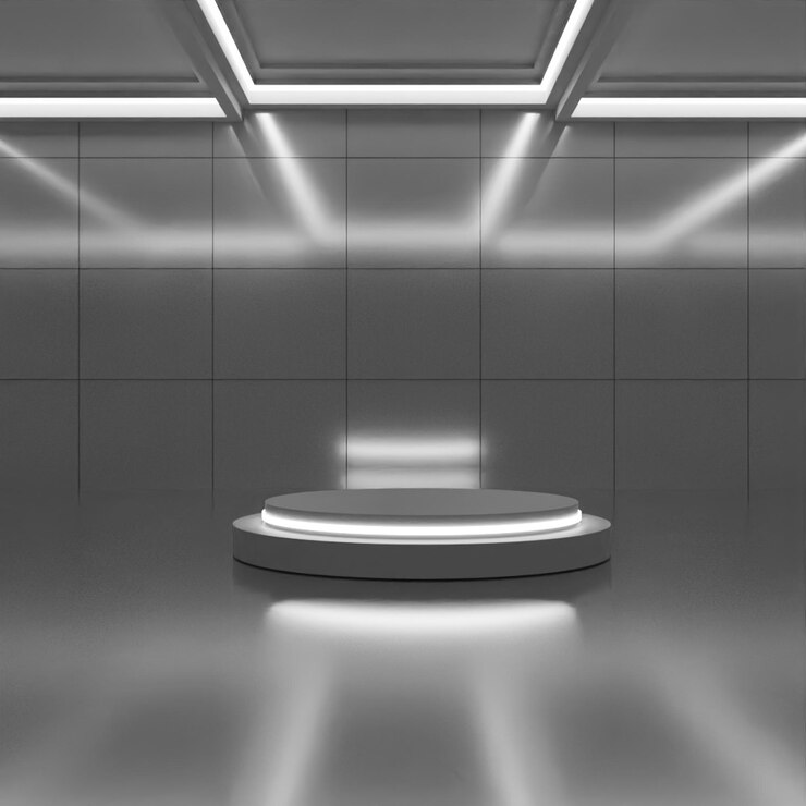 PSD 3d render nowoczesne białe podium na białym tle wysoka jakość