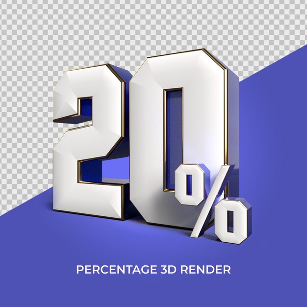 3d render number 20 percentage