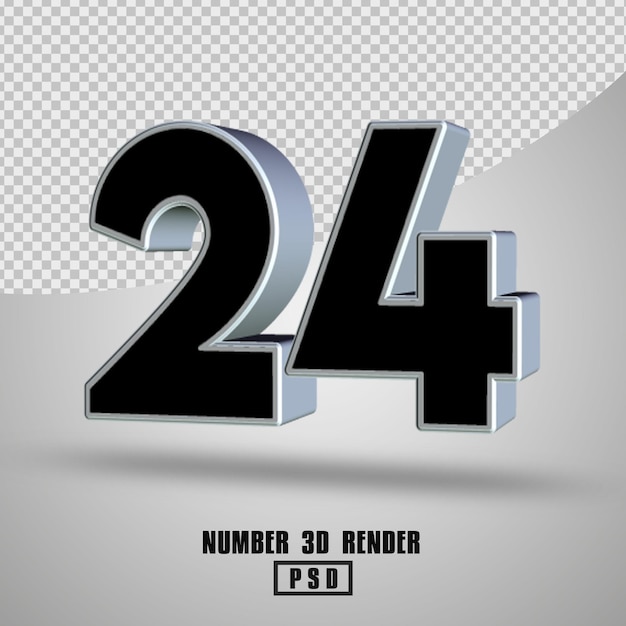 3d 렌더링 번호 24 블랙 실버 컬러