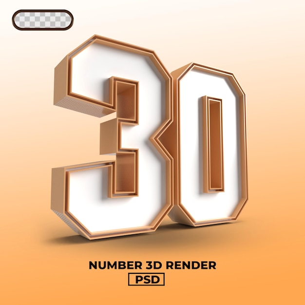 3d render of number 30