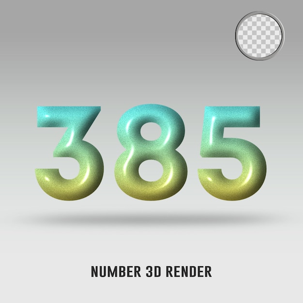 3d render number 385 yellow tosca gradient color