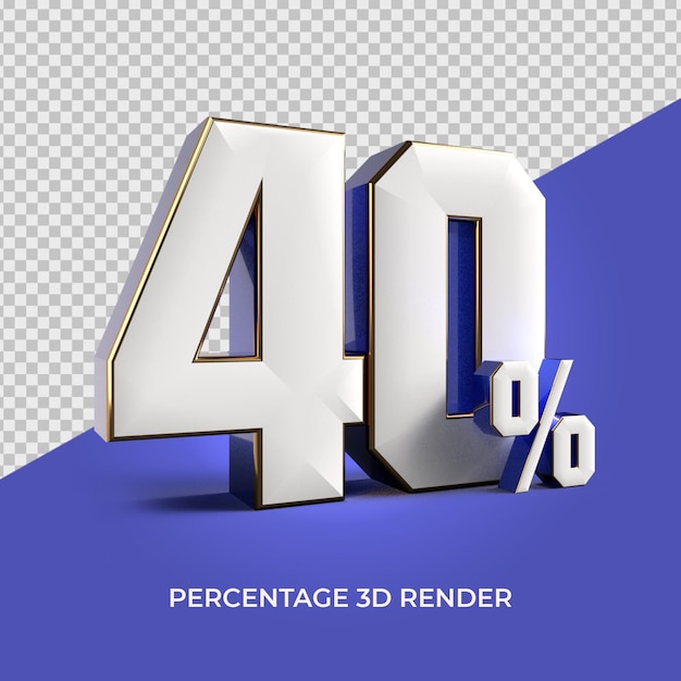 3D render number 40 percentage