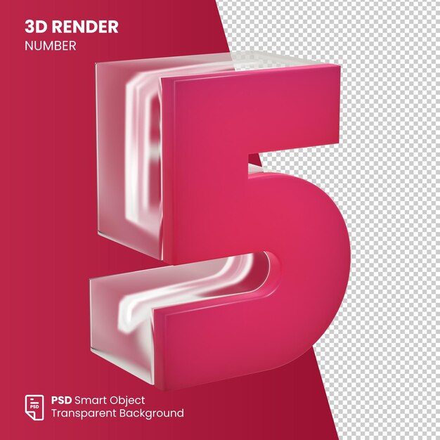 ビバ マゼンタ色の 3 d レンダリング番号 5