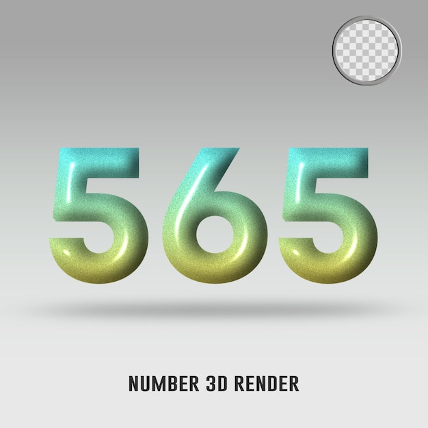 3D レンダリング番号 565 黄色 tosca グラデーション カラー