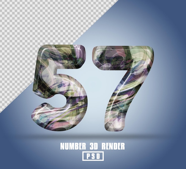 PSD 3d рендеринг номер 57 с абстрактным цветом жидкой текстуры