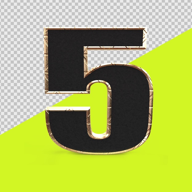 PSD rendering 3d numero 5