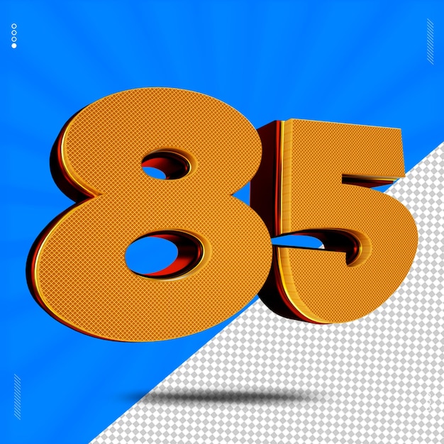 3d render number 85 font wafer