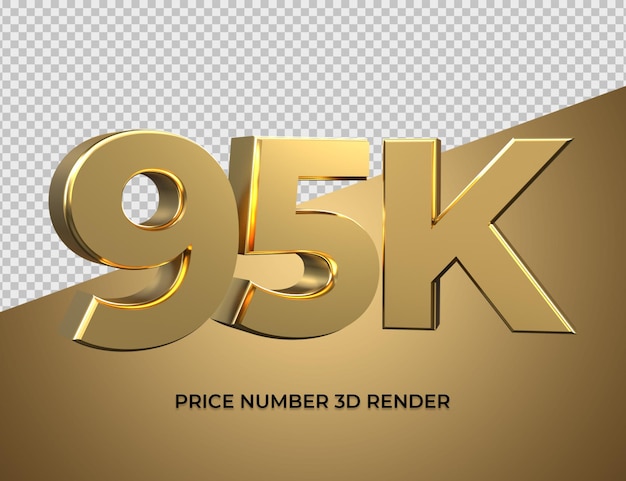 PSD 3d render number 95k gold style