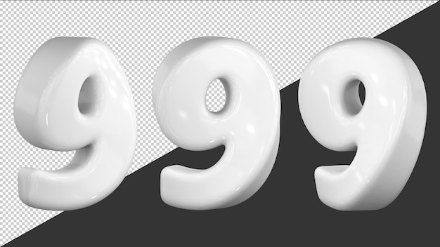 PSD rendering 3d numero 9