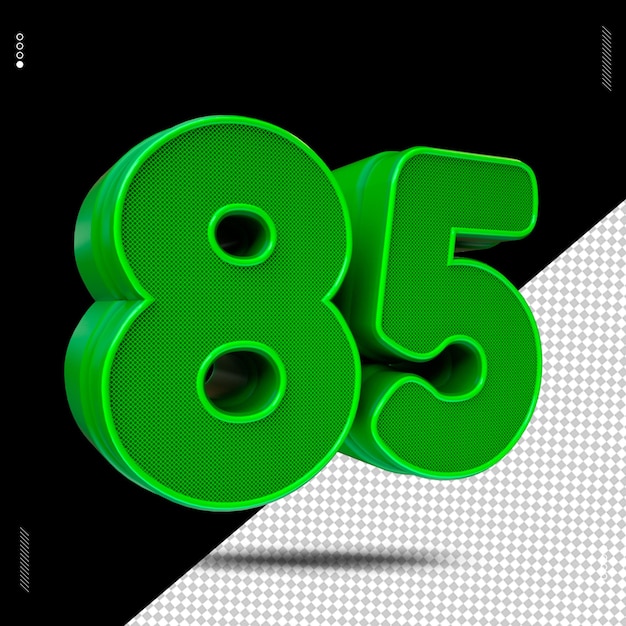 PSD 3d 렌더 번호 글 녹색