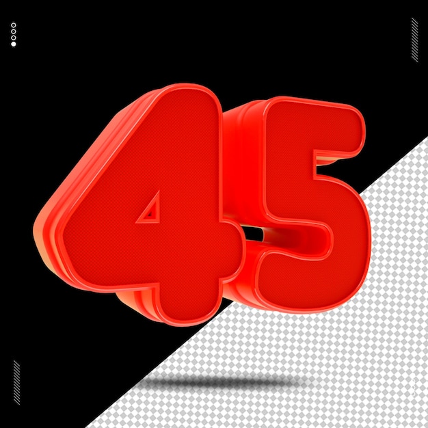 PSD 3d отображает число шрифта красным