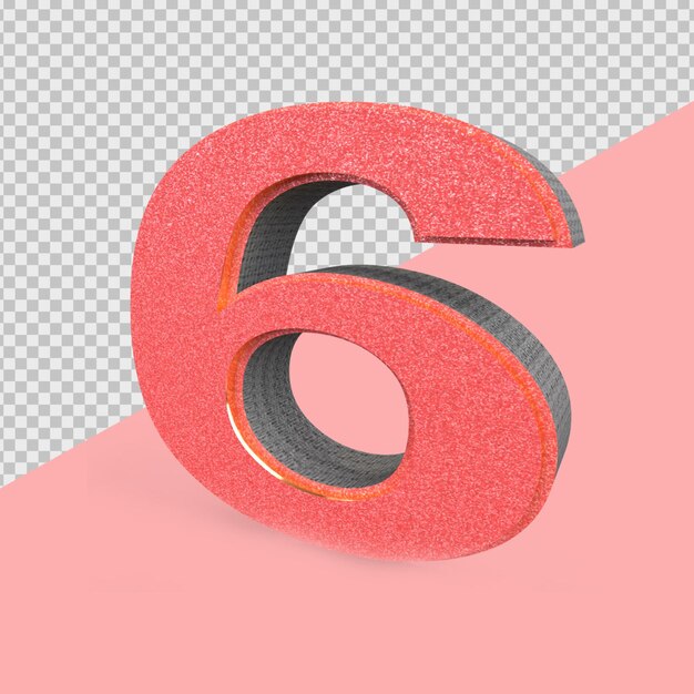 PSD numero di rendering 3d rosso