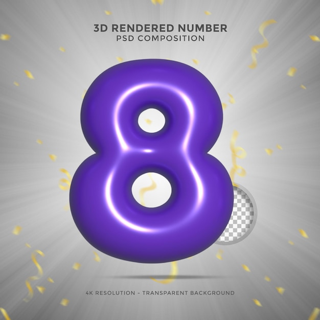 3d render numbers party birthday celebrate anniversary and wedding font realistic design elements