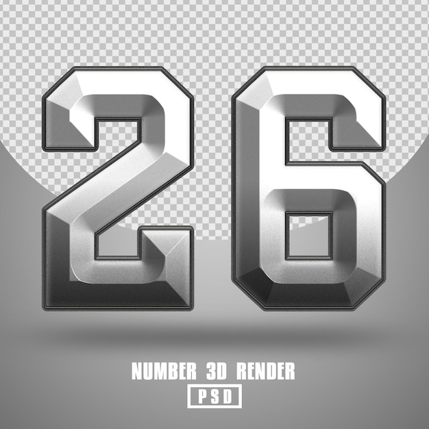 PSD 3d render numer 26 w stylu metalowym