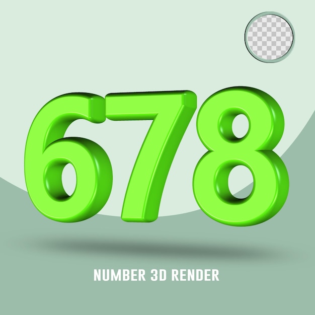 3d Render Numer 678 Jasnozielony Kolor