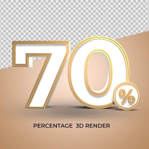 3d Render Numer 70 Wyprzedaż Procentowa Bieli I Złota