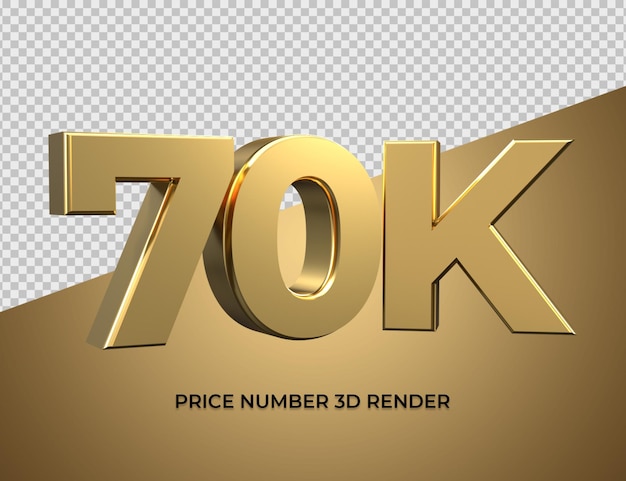 3d Render Numer 70k Złoty Styl