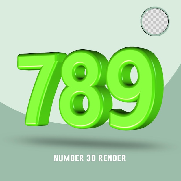 3d Render Numer 789 Jasnozielony Kolor