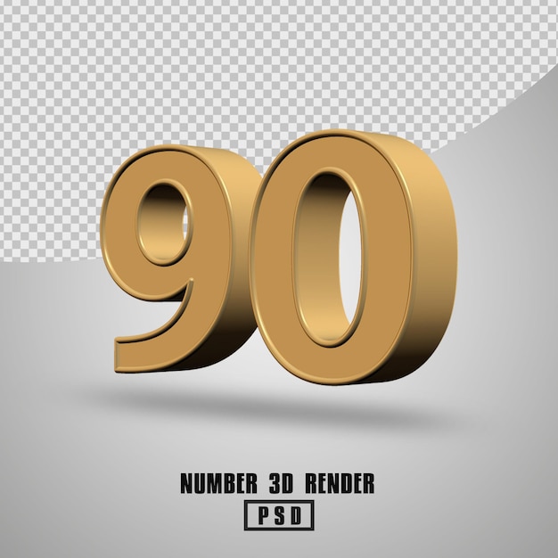 3D render numer 90 w złotym stylu