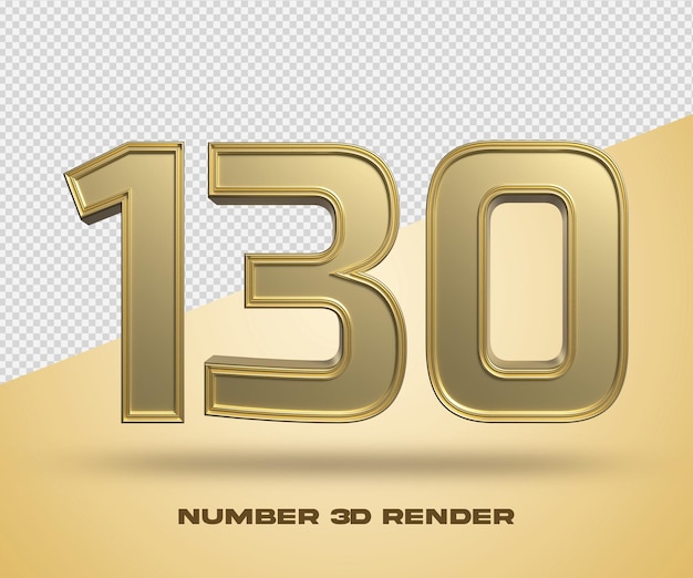 PSD 3d render nummer 130 goudkleur