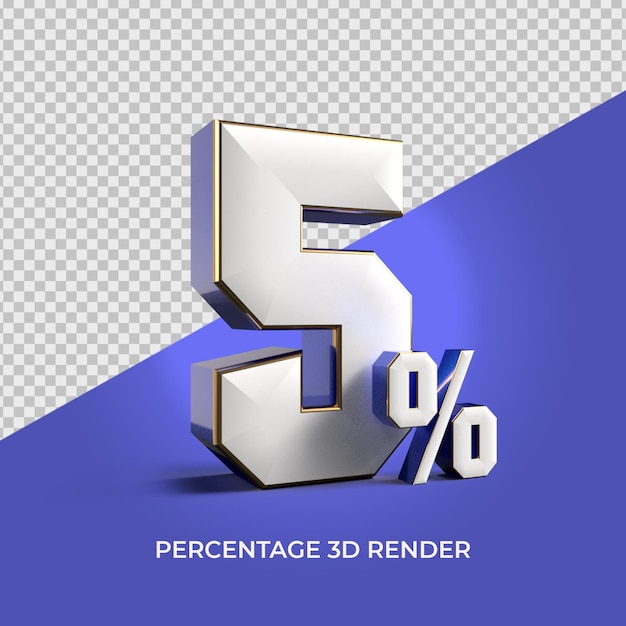 3d render nummer 5 percentage