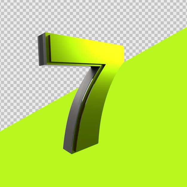 PSD 3d render nummer groen 7