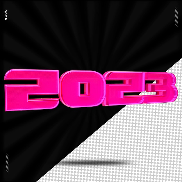 3d render nummer lettertype roze neon