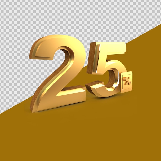 PSD 3d render nummer verkoop goud