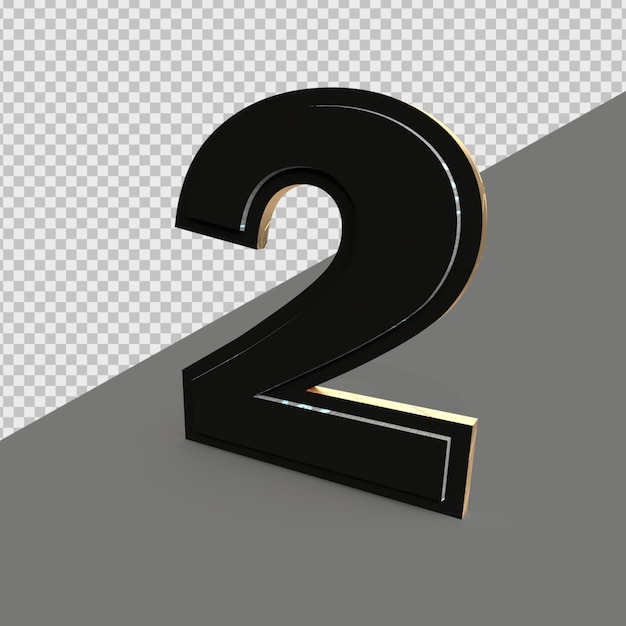 3d render nummer zwart