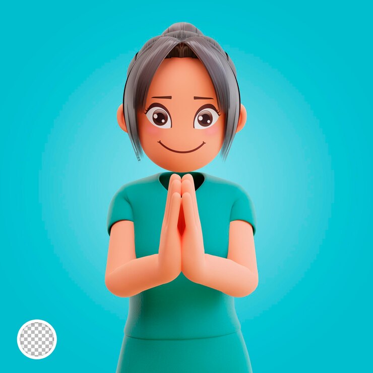 PSD 3d render nurses greeting in the hospital gown uniform