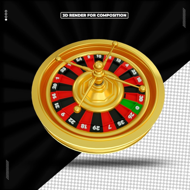 PSD 3d render object casino roulette