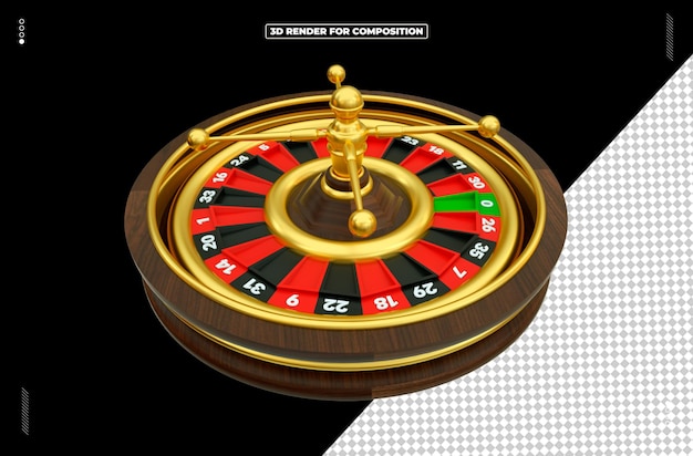 PSD 3d render object casino roulette