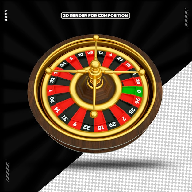 PSD 3d render object casino roulette