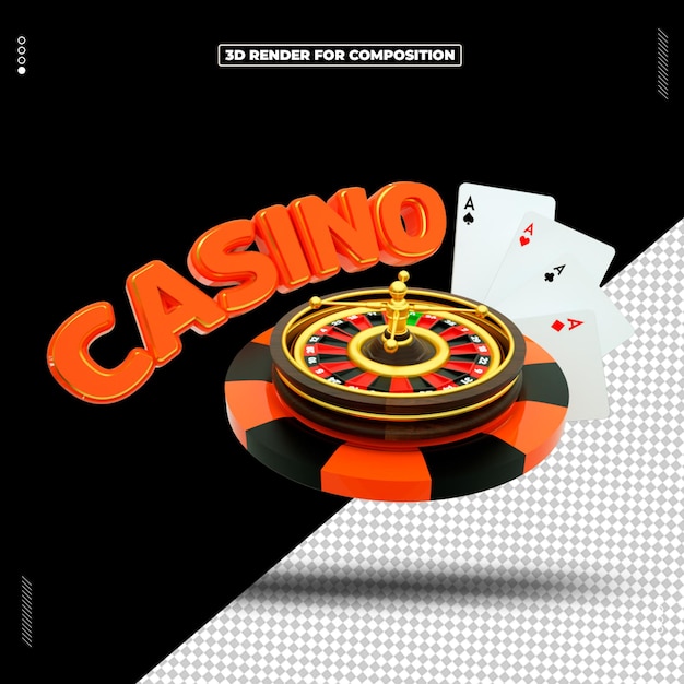 PSD 3d render object casino roulette