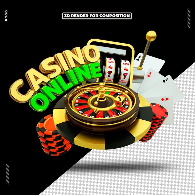 PSD 3d render object casino roulette