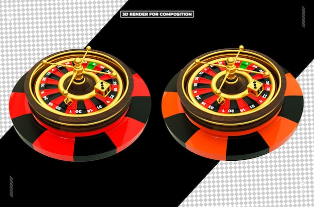 PSD 3d render object casino roulette