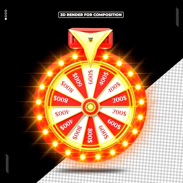 PSD 3d render object casino roulette